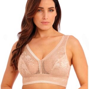 Wacoal Womens Nude Style 810340 Net Effect Bralette Size 36 Wireless Lightweight